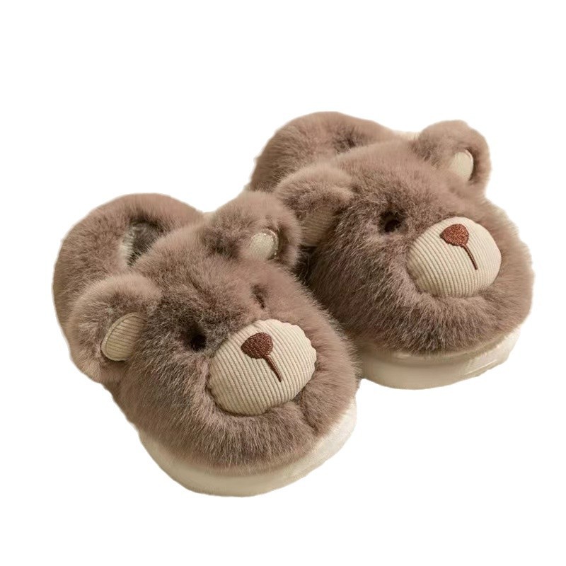 Plush Slippers Home Cotton Slippers Heel-wrapping Shoes Boys And Girls Warm Shoes foto 3