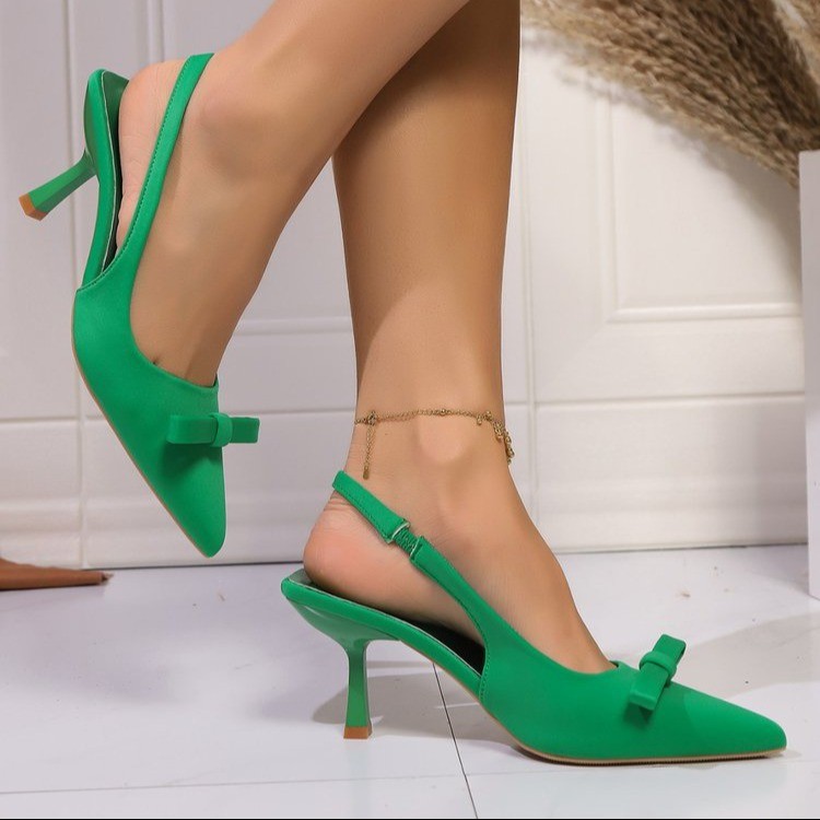 Stiletto-heel Peep-toe Pumps With A Bow Detail foto 5