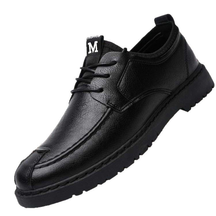 Men's Casual Lace-up Commuter Trendy Leather Shoes foto 4