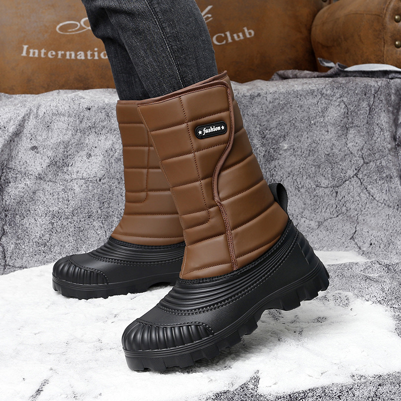 Snow Boots Outdoor Long Tube Fleece Lined Padded Warm Keeping foto 5