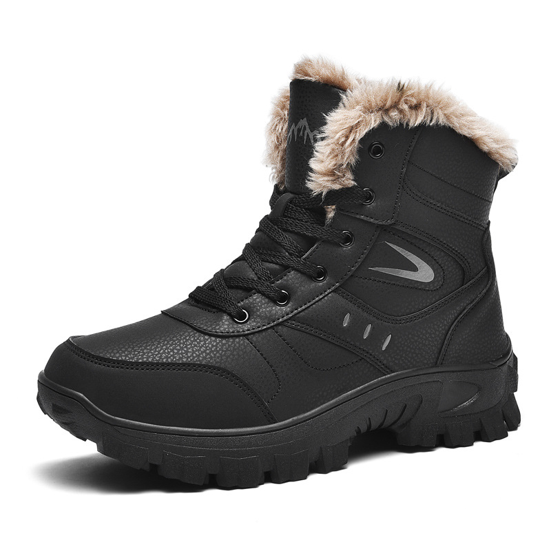 Plus-size Snow Boots For Men Fleece-lined Thickene Anti-slip Waterproof Winter Warm foto 3
