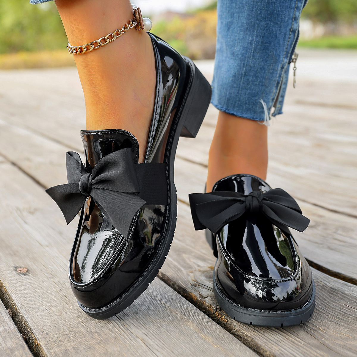 Plus-size Bow-knot Slip-on Loafers For Women foto 4