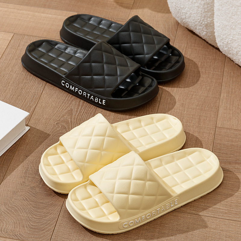Men's Home Slippers With Plaid Design Soft-soled Silent Indoor Floor Bathing Slippers Women House Shoes Summer foto 5