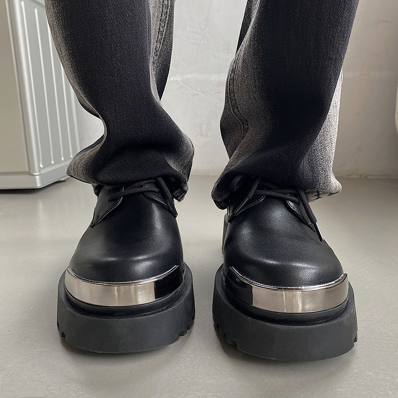 Ins British Style Thick Bottom All-match Casual Leather Shoes foto 5