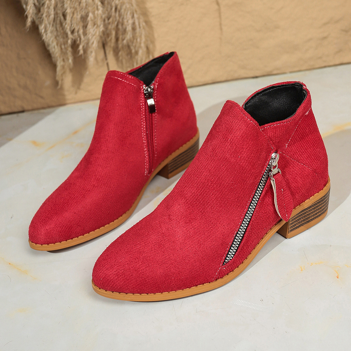 Suede European And American Style Women's Ankle Boots foto 4