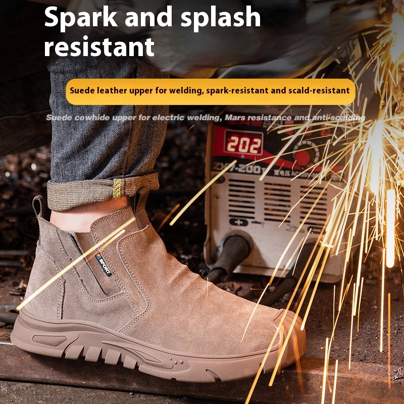 Welder Safety Shoes With Male Steel Toe Caps For Anti Smashing And Anti Piercing foto 3