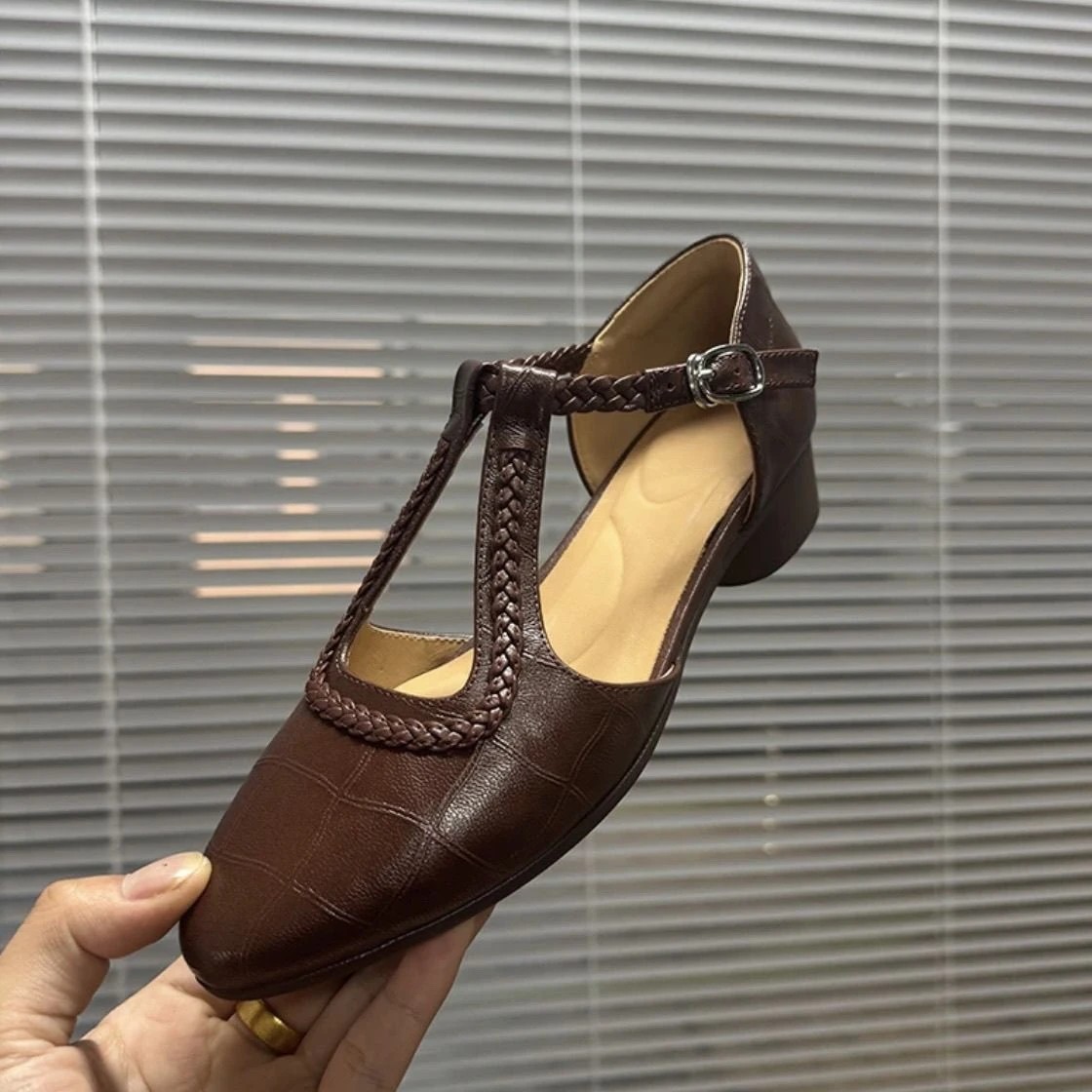 Chunky Heel Retro Fashion Comfortable Women's Sandals foto 2