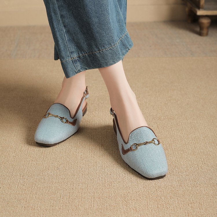 Women's Korean-style Fashion Closed Toe Casual Metal Chain Sandals foto 3