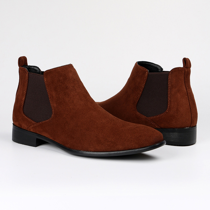Men's Square Toe Men's Shoes All-match Fashion Men's Short Boots foto 3