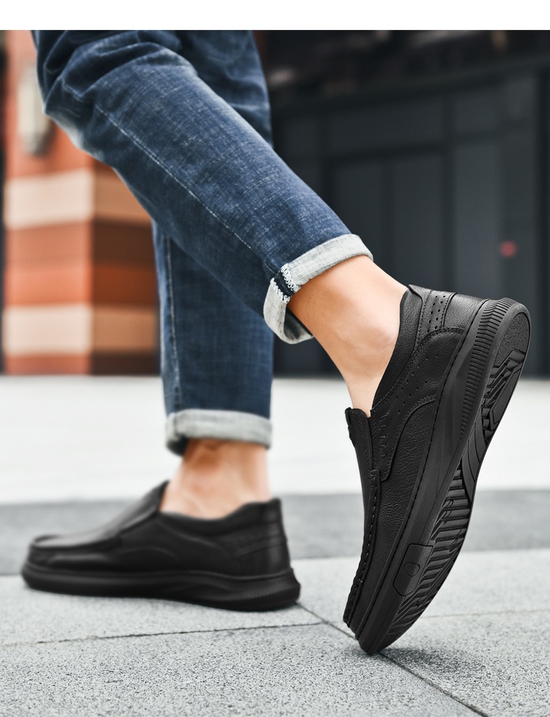 First Layer Cowhide Leisure Gommino Shoes foto 4