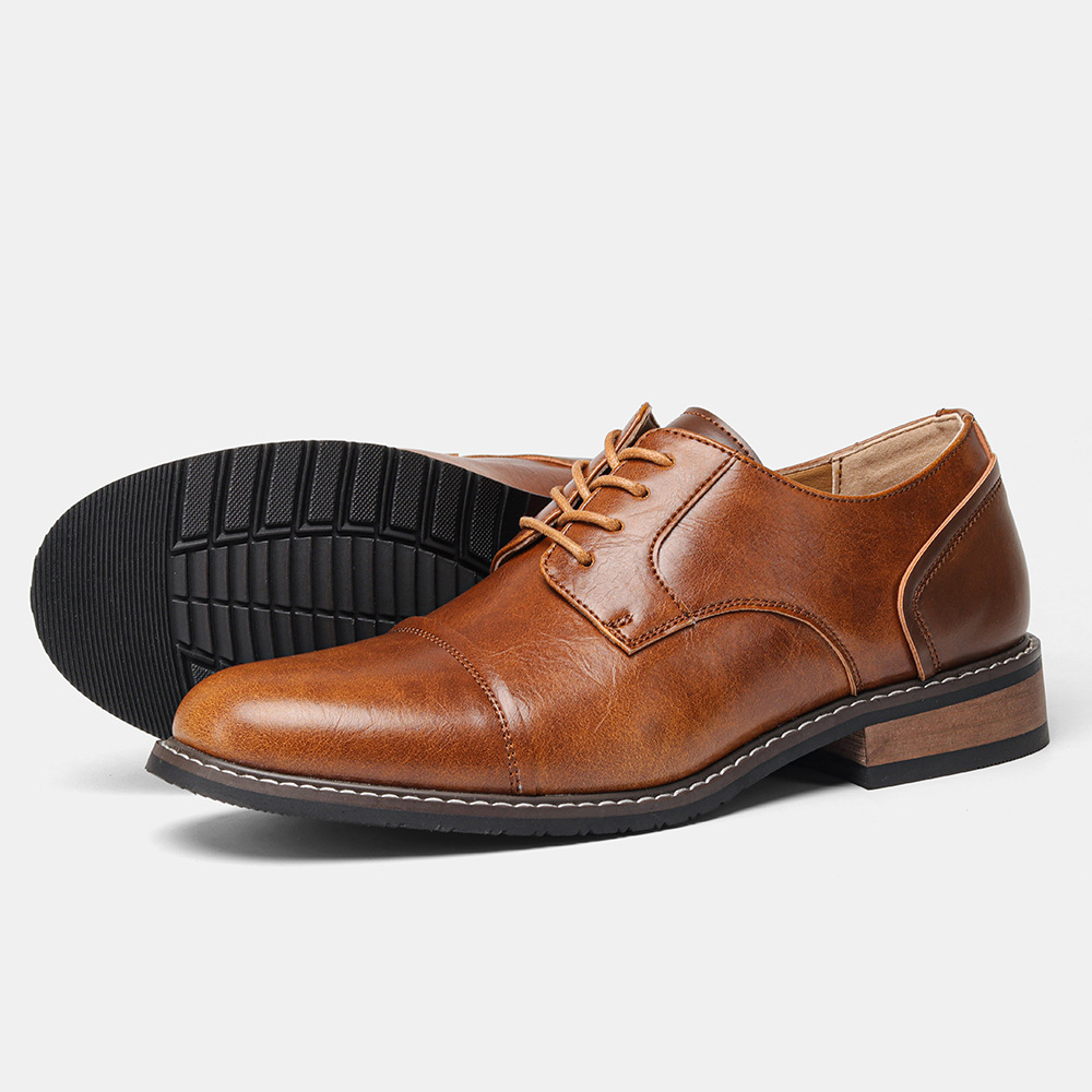 Business Formal Wear Cross-border Plus Size Retro Summer Men's Fashion Leather Shoes foto 4
