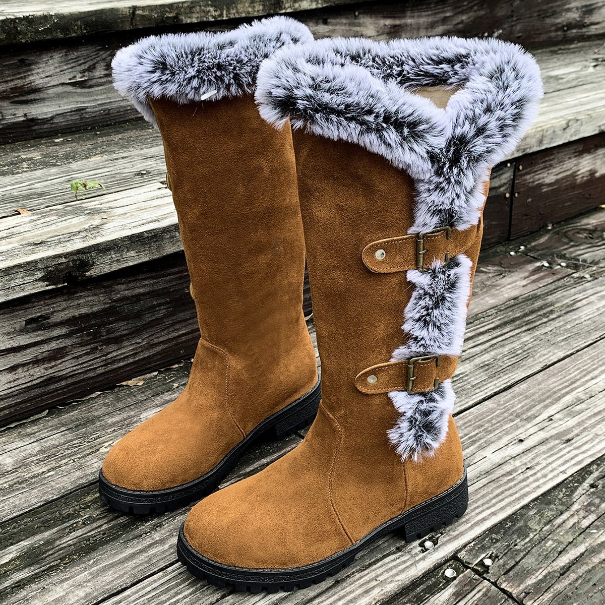 Women's Autumn And Winter Rabbit Fur Thick Velvet Thick Snow Boots foto 2