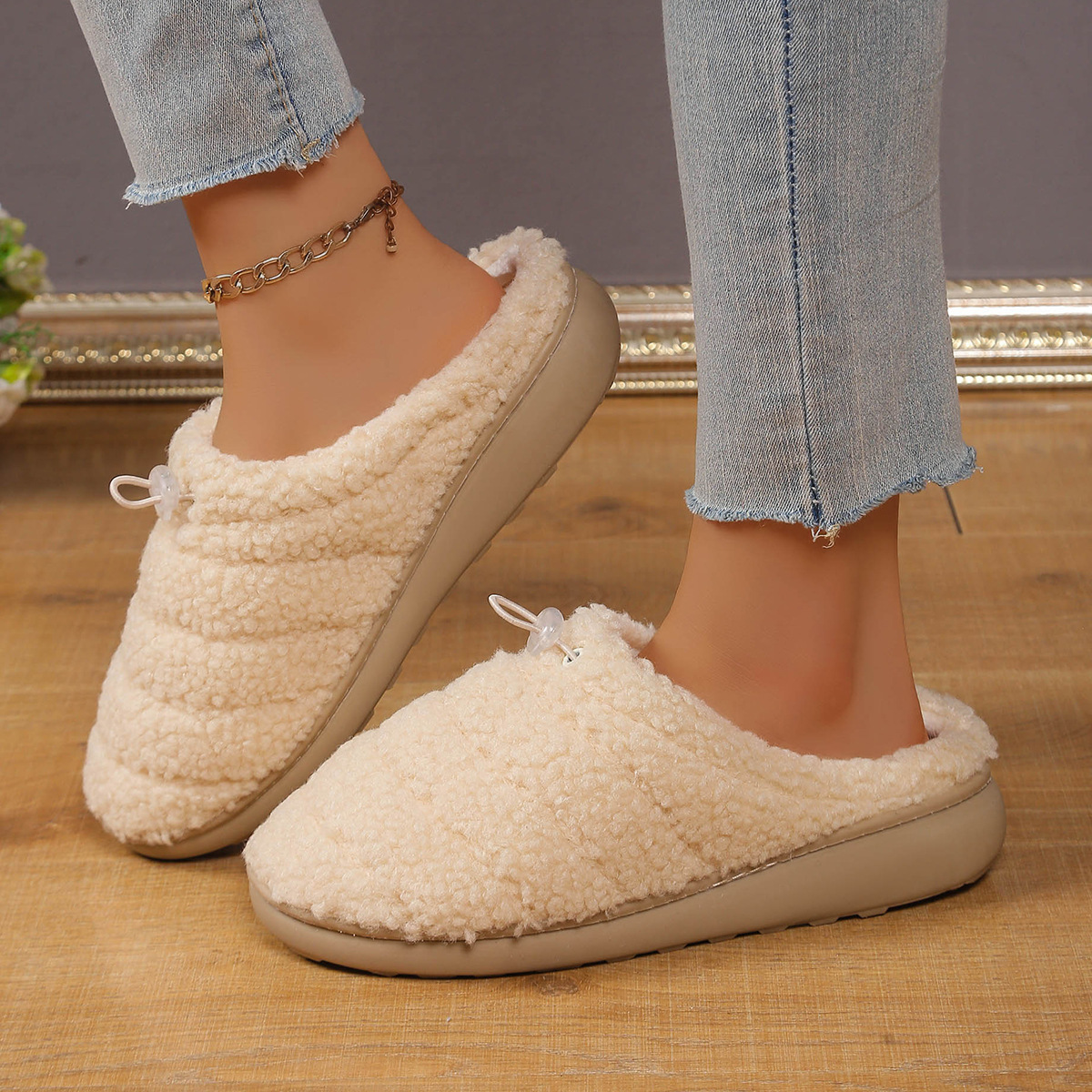 String Clip Adjustable Half Slippers Cotton Shoes Indoor And Outdoor foto 3