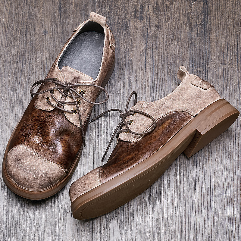 Autumn British Style Handmade Genuine Leather Men's Shoes foto 5