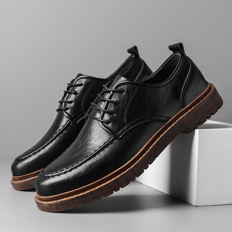Tooling Casual Leather Shoes All-matching British Leather Shoes foto 2