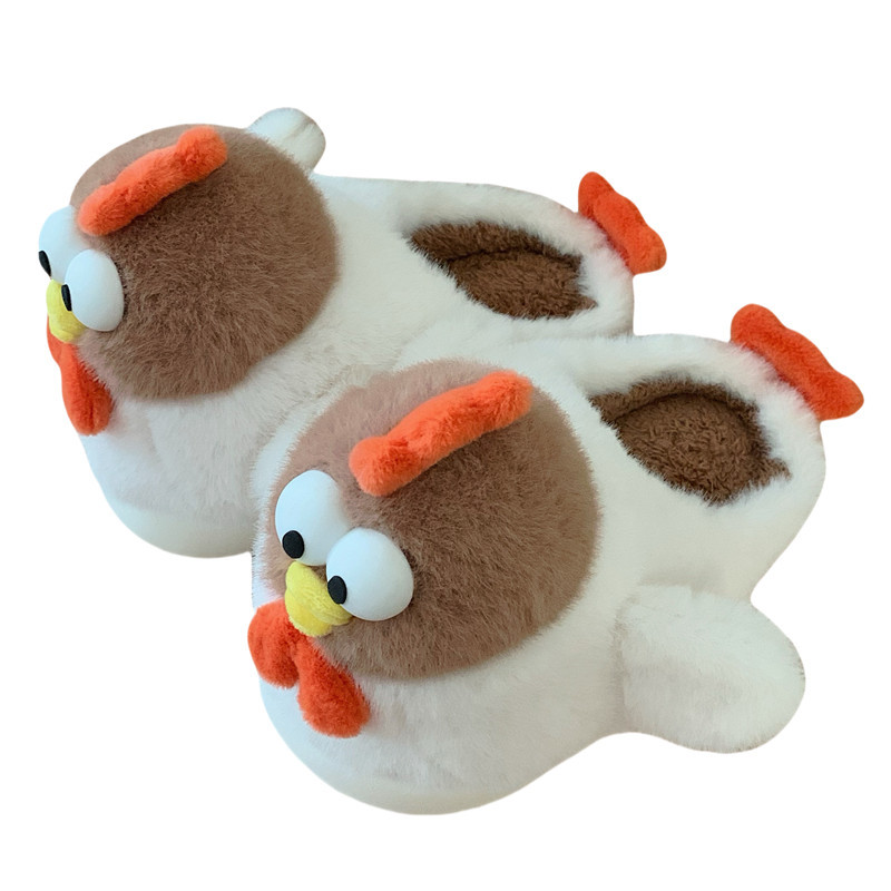 Cute Warm Furry Cotton Funny Cartoon Chick Cotton Slippers