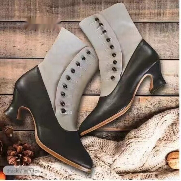 Pointed-toe Horseshoe-heel Mid-heel Womens Boots foto 5