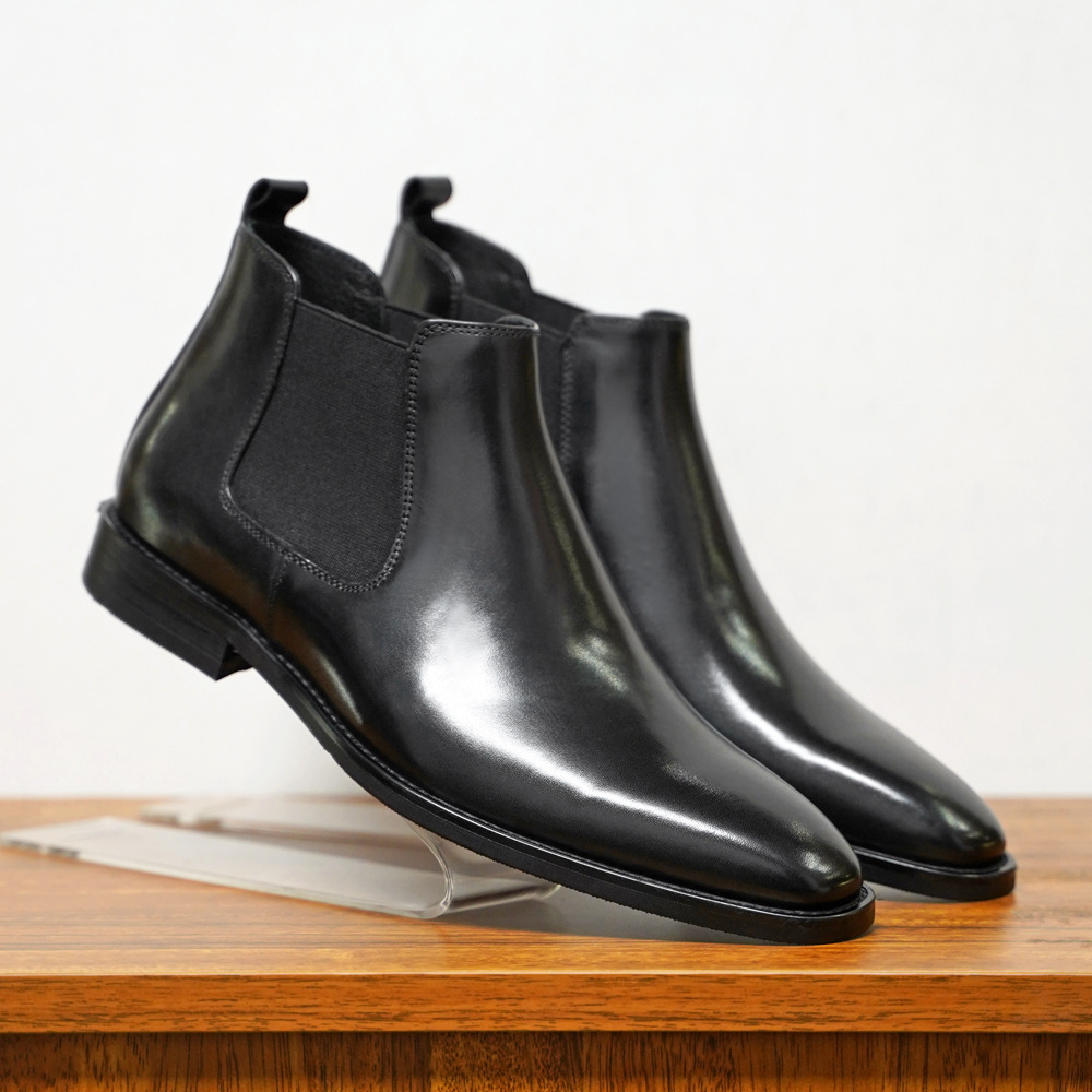 Chelsea Men's Sleeve Vintage Handmade Leather Boots foto 4