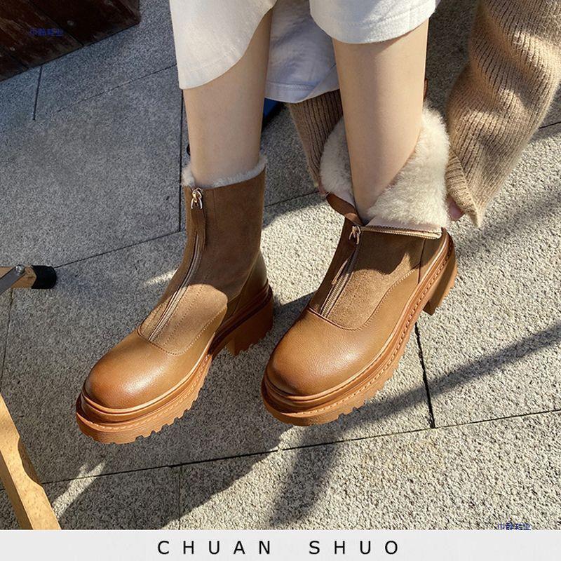 Thickened Front-Zip Ankle Boots Influencer-Style Cotton Shoes New Arrival foto 5