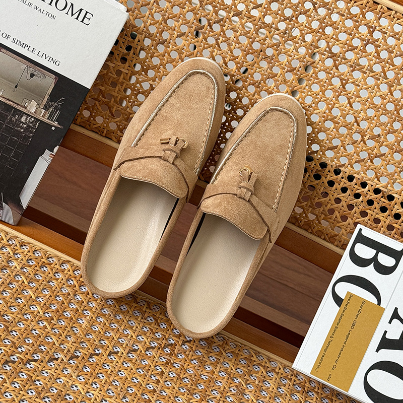 Tasseled Hidden-Heel Closed-Toe Half Slippers For Women foto 4