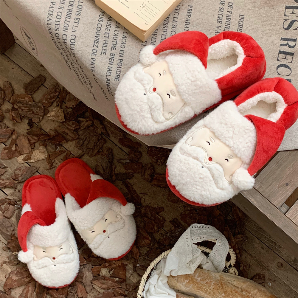 Male And Female Cute Santa Ins Leisure Warm Plush Confinement Shoes foto 4