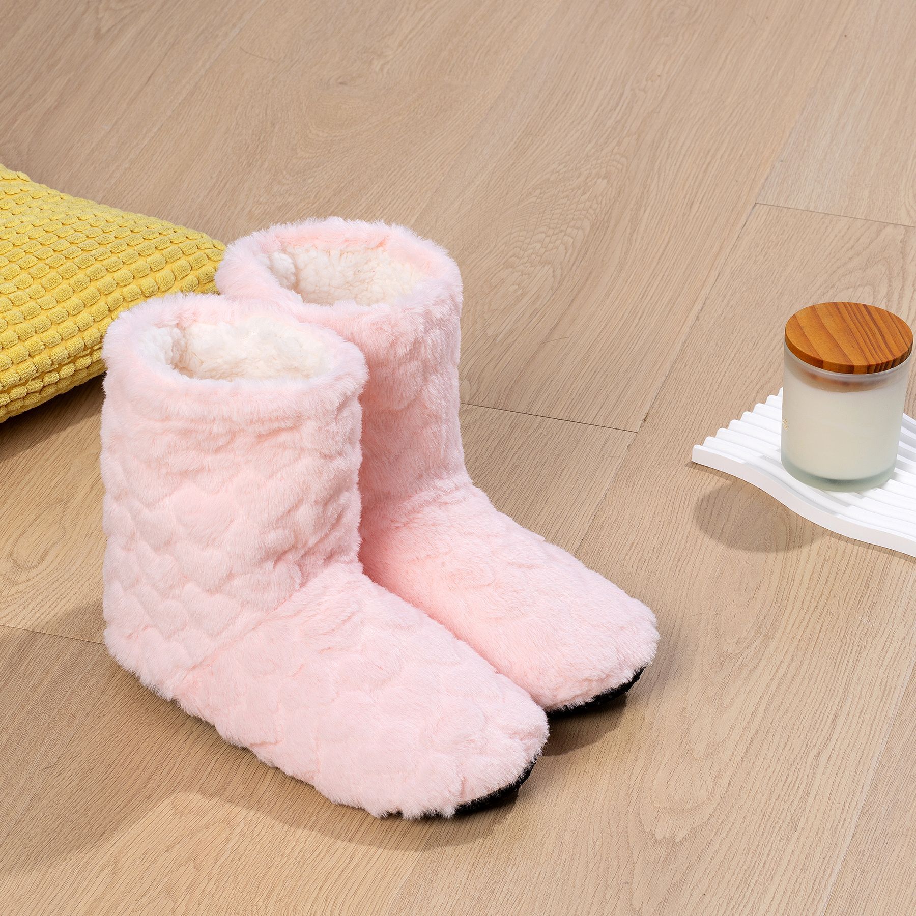 Thickened Fleece-Lined Indoor Shoes Dance High-Top Floor Boots foto 5