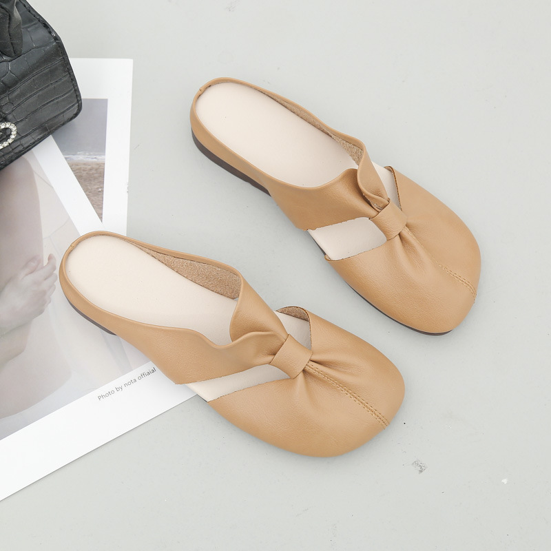 Flat-Soled Soft-Soled Lazy Casual Closed-Toe Half Slippers Mother Shoes foto 2