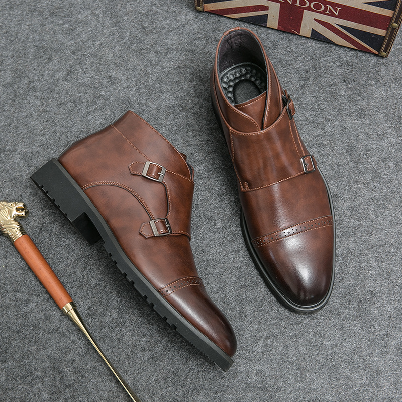 High-Top Pointed Leather Retro Men's Outdoor Casual Martin Boots foto 2