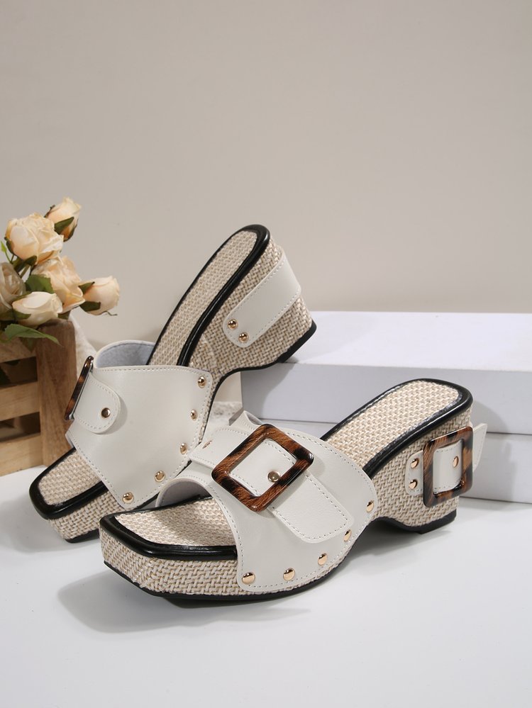 Plus Size Trend Platform Wedge Sandals Rivet foto 3