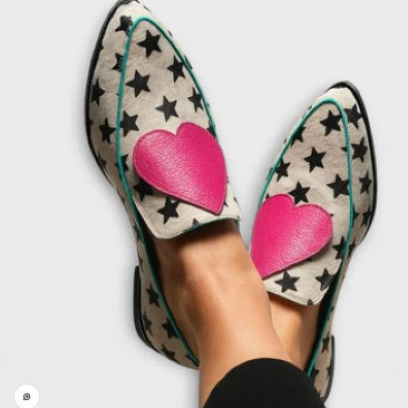 Spring And Autumn Leisure Low Heel Pointed-toe Plus Size Heart-shaped Five-pointed Star Women's Shoes foto 4
