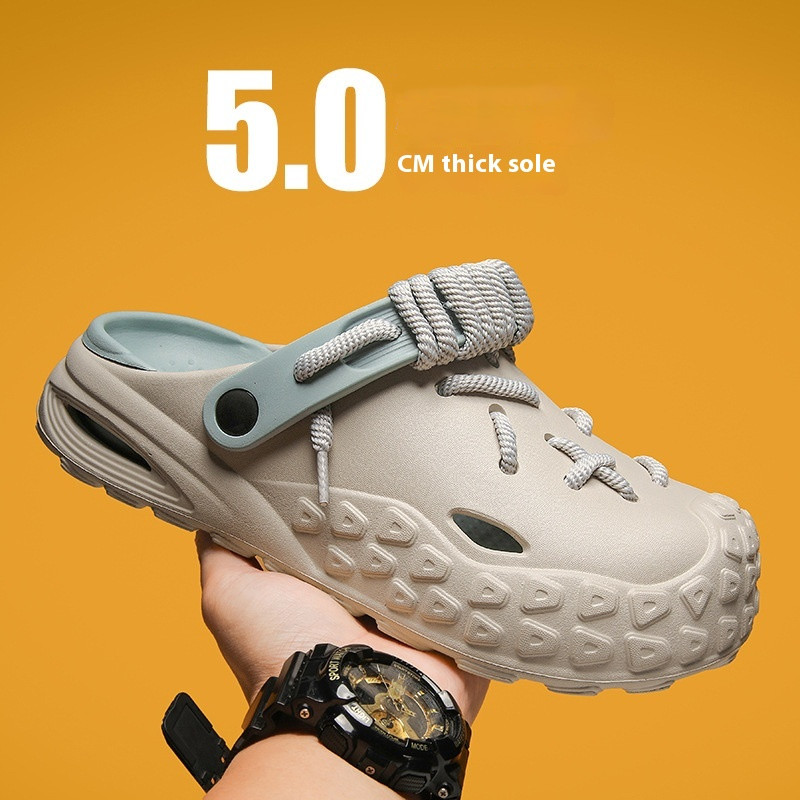 Hole Shoes Men's Summer Outdoor Closed Toe Poop Feeling Couple Half Slippers Beach Sandals foto 3