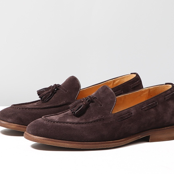 British-style Suede Tassel Suede Loafer Shoes foto 3
