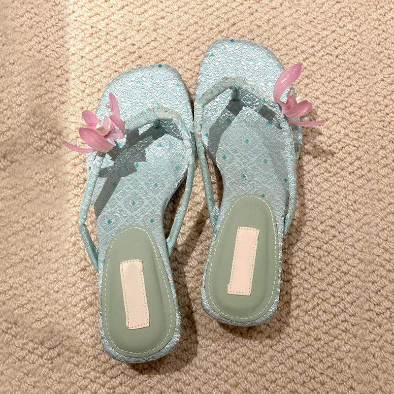 Fashion Personality Flower Flip-flops Female foto 4