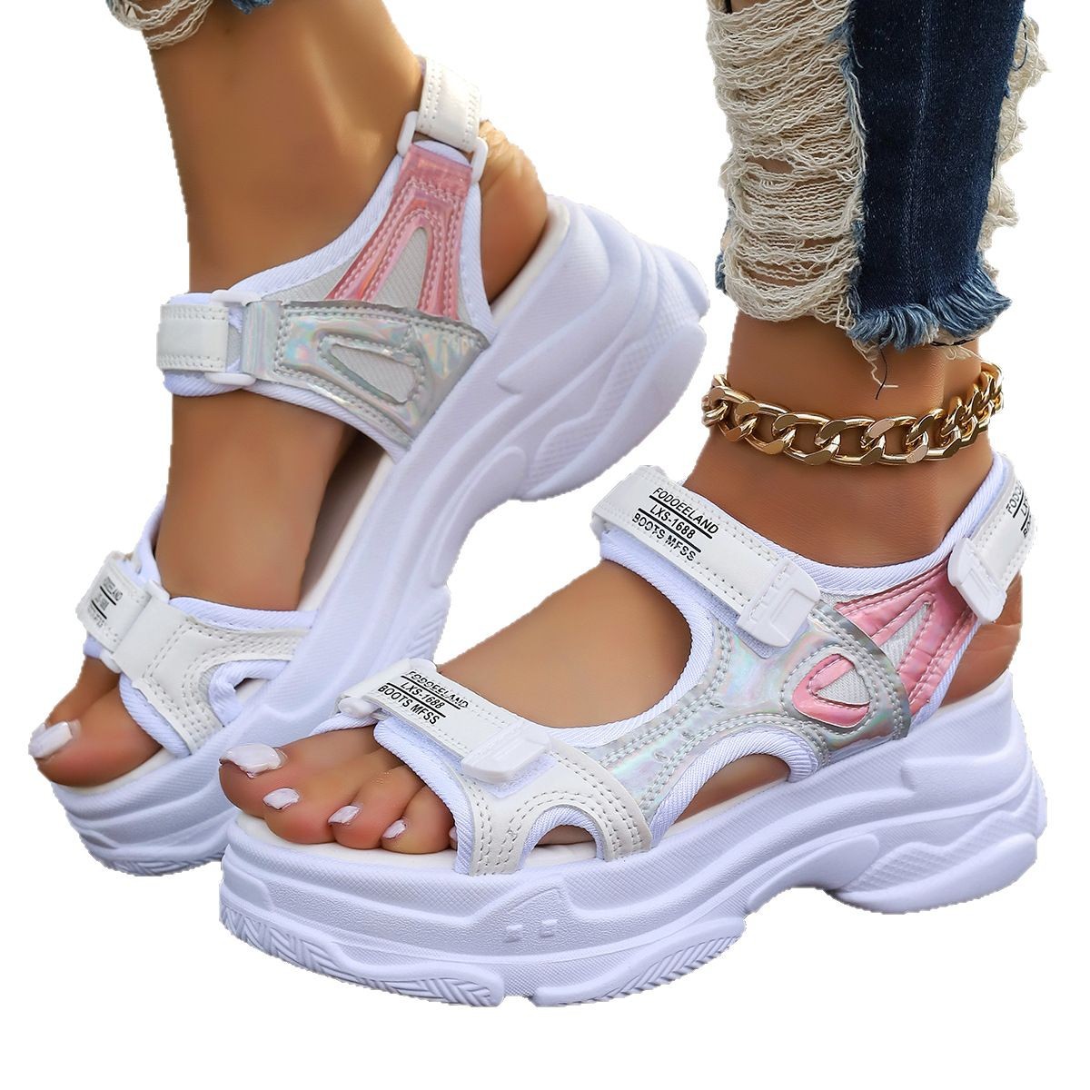 Roman Sandals Women's Summer Platform Casual Sports Sandals foto 2