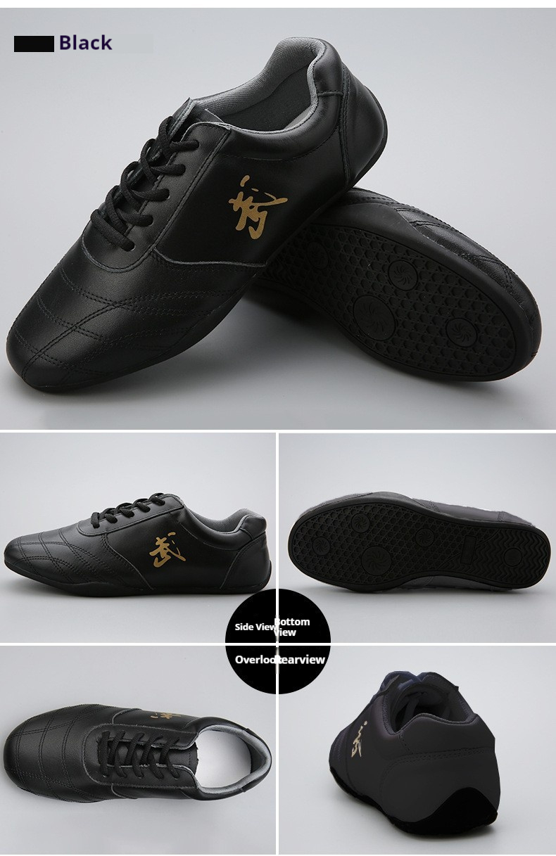 Genuine Leather Professional Male Practice Shoes Tai Chi Martial Arts Shoes foto 4