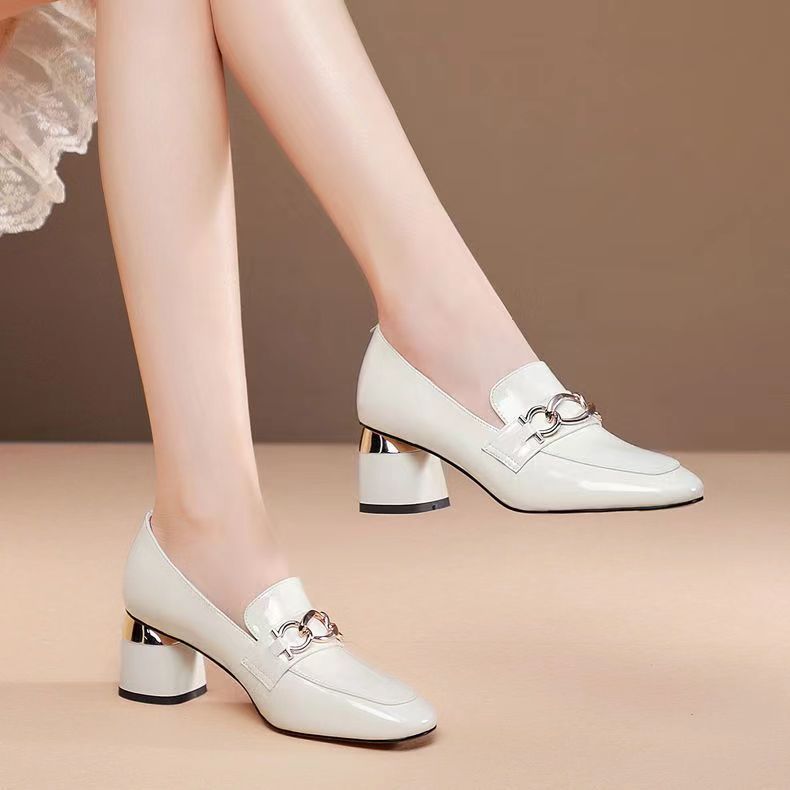 High Heel Pumps Women's Soft Leather Patent Leather Shoes foto 4