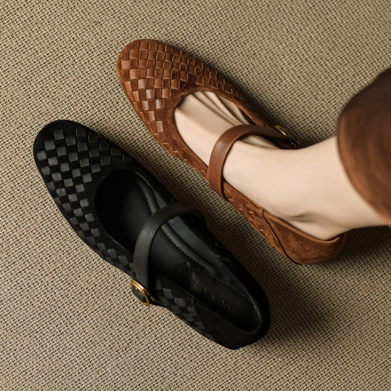 Shallow-toe Leather Shoes Mary Jane Shoes With A Single Strap foto 2