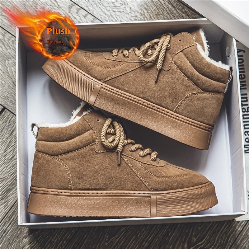 High-top Men's Shoes Winter Velvet Warm Cotton Shoes All-matching foto 3