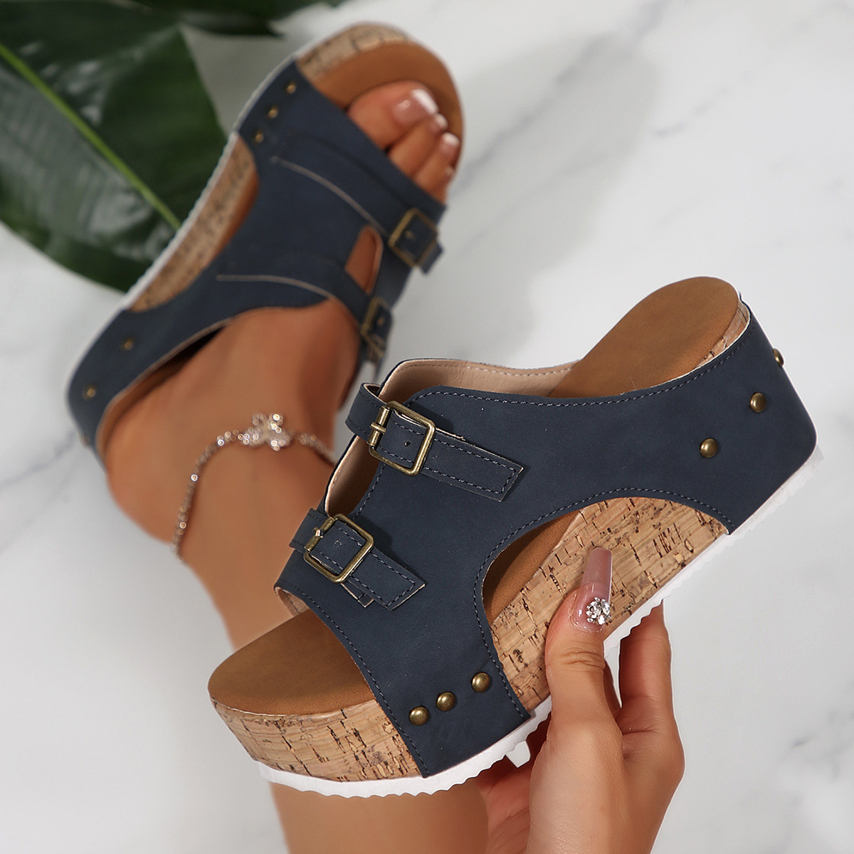 Women's Fashion Platform Muffin Beach Sandals foto 3