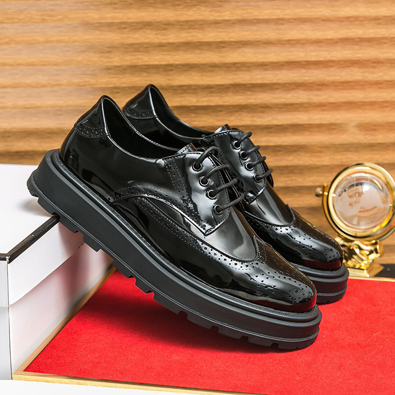 Business Formal Britishstyle Glossy Heightincreasing Leather Shoes foto 5