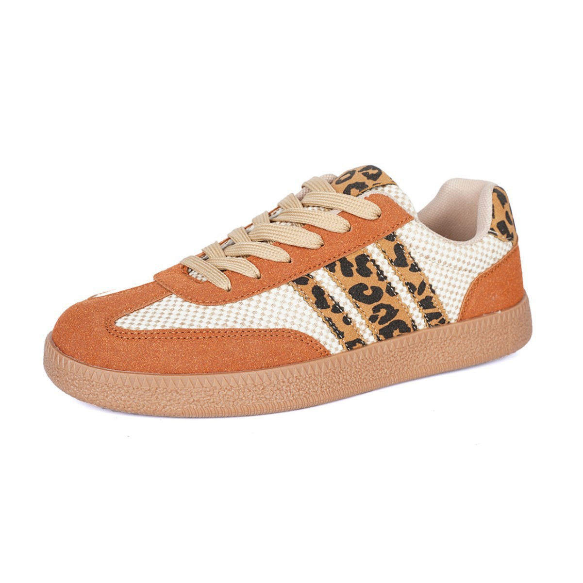 Retro New Arrival Lace-up Color-block Round-toe Contrasting-color Flats foto 4