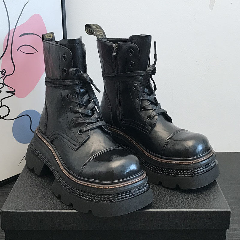 Women's Chunky-heeled Ankle Boots With Side Zippers foto 5