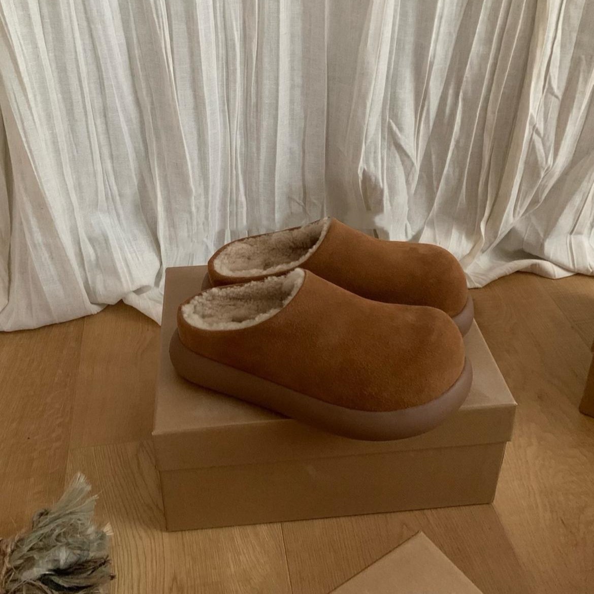 Thick-soled Small Potato Casual Shoes Slip-on Lazy Shoes Fleece-lined Warm Cotton Shoes foto 2