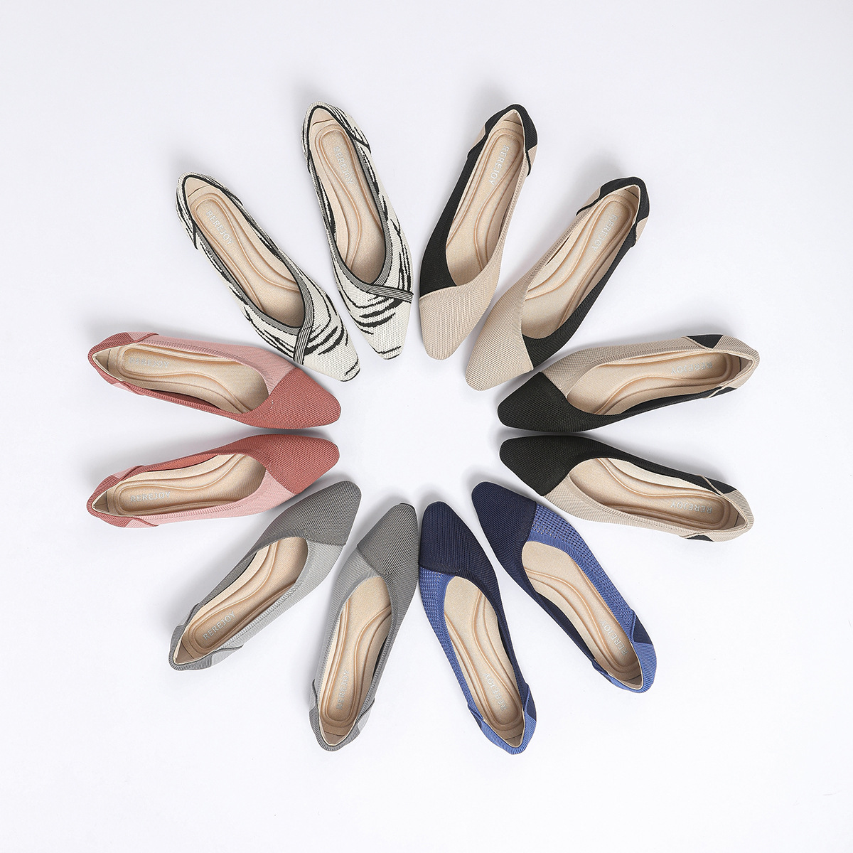 Flying Woven Knitted Shoes Color Matching Chic Soft Bottom Breathable Shoes foto 5