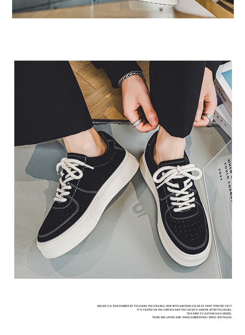 Harajuku Style For Students Sports Casual Lace-up Suede Shoes foto 4