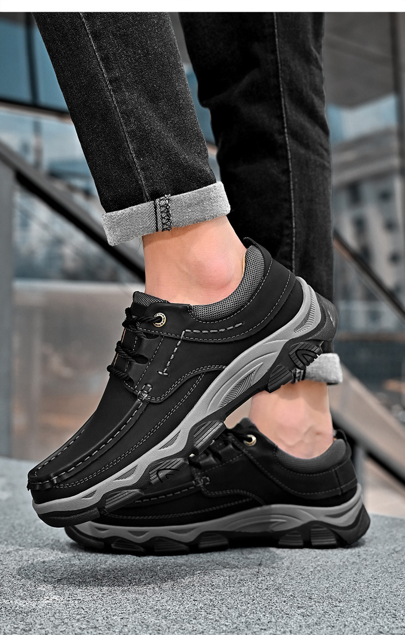 Male PU Plus Size Leather Shoes Outdoor Hiking Shoes foto 2