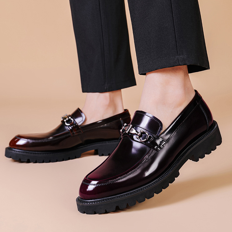 Horse Street Buckle Gommino Men's Polished Japanese Leather Shoes foto 3