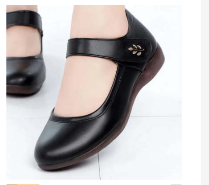 Womens Softsoled Peeptoe Leather Shoes With A Single Strap foto 3