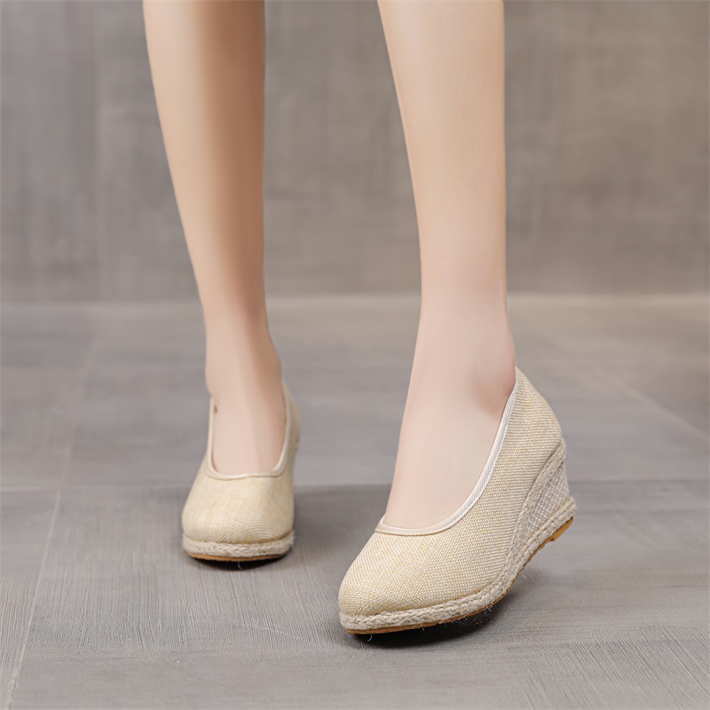 High Heel Women's Shoes Work Shoes Pointed Straw Pumps foto 3