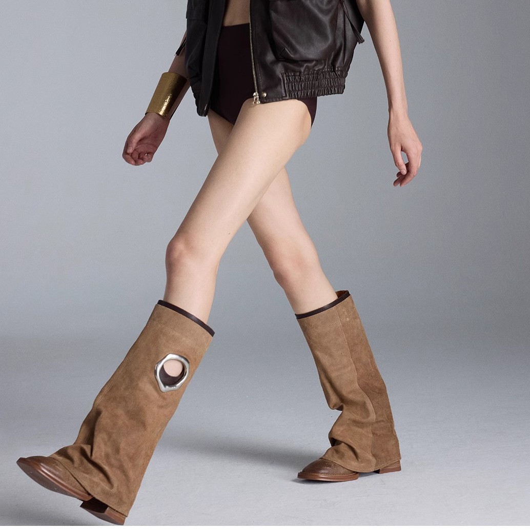 Women's All-matching Mid Heel Knee-high Boots foto 3